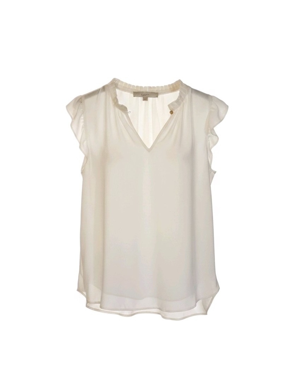 Lightweight White Sleeveless V-Neck Blouse